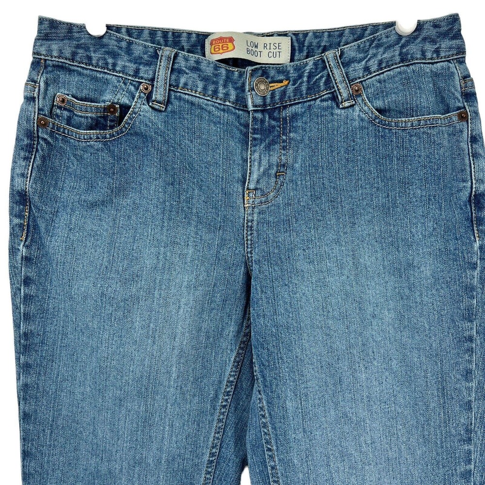 ROUTE 66 Women's Low Rise Boot Cut Blue Denim Jeans Size 6 Average (W29"xL31") - Picture 3 of 11